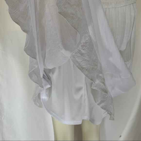 IZ Byer L empire sheer white strapless dress - Picture 3 of 6